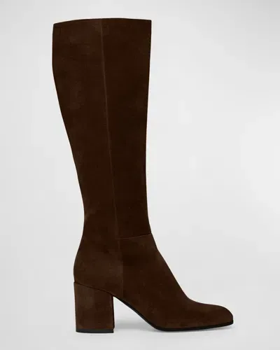 Gianvito Rossi Joelle Suede Knee Boots In Moka