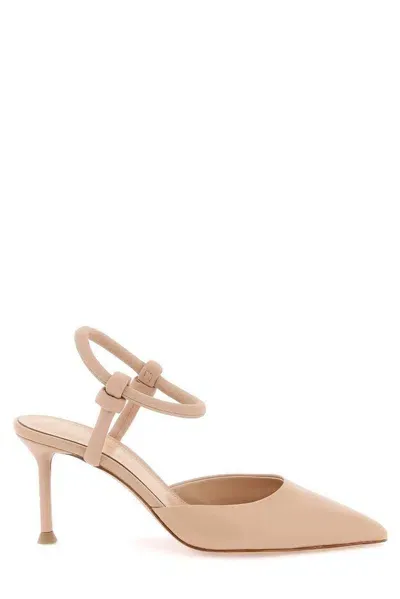 Gianvito Rossi Juno Dorsay Pointed Toe Pumps In Pink