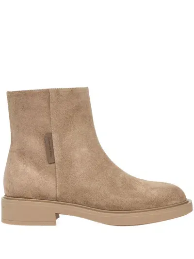 Gianvito Rossi Leather Boots In Neutrals