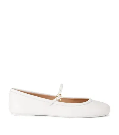 Gianvito Rossi Leather Carla Ballet Flats In White