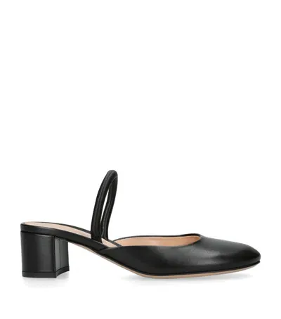 Gianvito Rossi Leather Tivoli Mules 55 In Black