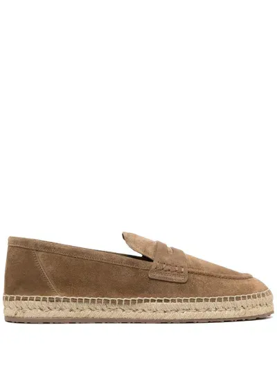 Gianvito Rossi Lido Suede Espadrilles In Camel