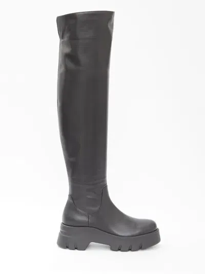 Gianvito Rossi Montey Cuissard Boots In Black