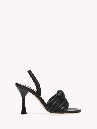 Gianvito Rossi Knotted Napa Stiletto Slide Sandals In Black