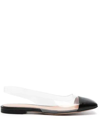 Gianvito Rossi Plexi Ballet Flats In Schwarz