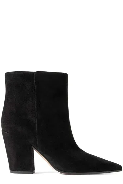 Gianvito Rossi Pointed Toe Ankle Boots In Black