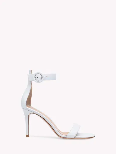 Gianvito Rossi Portofino 85 Leather Sandals In White Leather