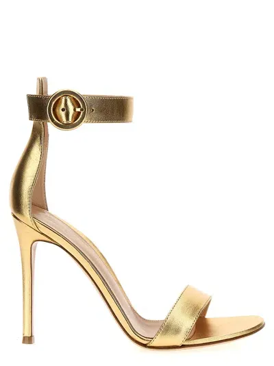 Gianvito Rossi Portofino Sandals In Gold