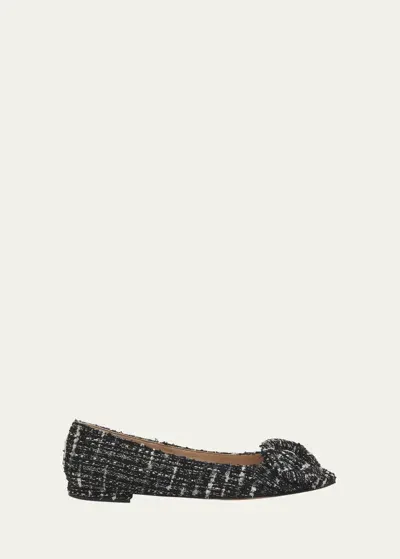 Gianvito Rossi Venezia Boucle Buckle Ballerina Flats In Black