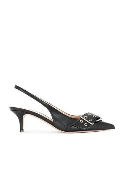 Gianvito Rossi Vitello Glove Slingback Pump In Black Leather