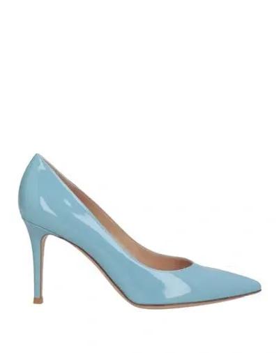 Gianvito Rossi Pumps  Woman Color Gnawed Blue In Hellblau