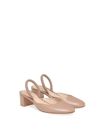 Gianvito Rossi Women's Tivoli Round Toe Slingback Pumps In Pink