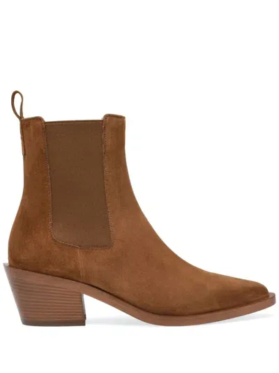 Gianvito Rossi Suede Leather Boots In Brown