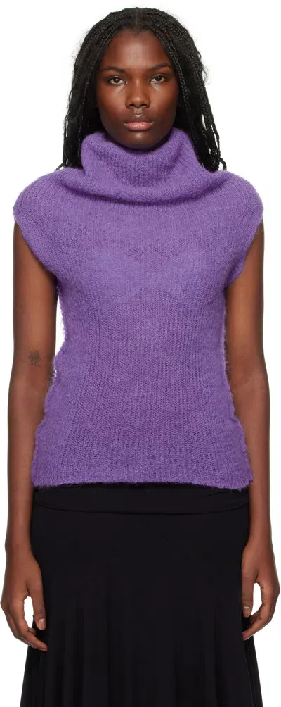 Gimaguas Purple Fuzzy Sweater In Lilac