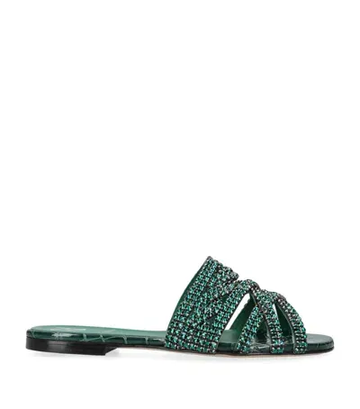 Gina Croc-effect Stirling Sandals In Green