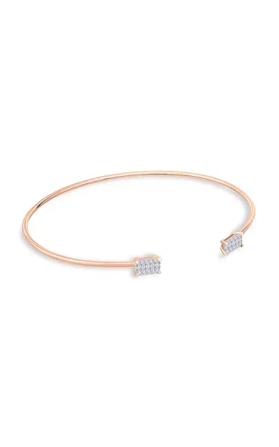 Ginette Ny 18k Rose Gold Diamond Bangle In Pink