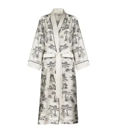 Gingerlily X Sheila Bridges Harlem Toile Print Robe In Neutral