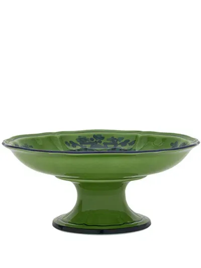 Ginori 1735 Oriente Italiano Porcelain Fruit Stand In Green