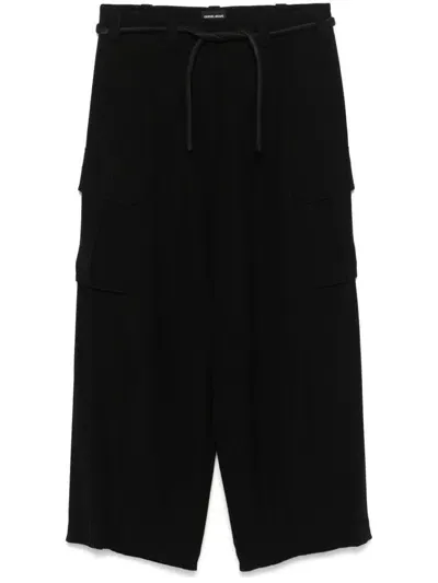 Giorgio Armani Belted Trousers In Black