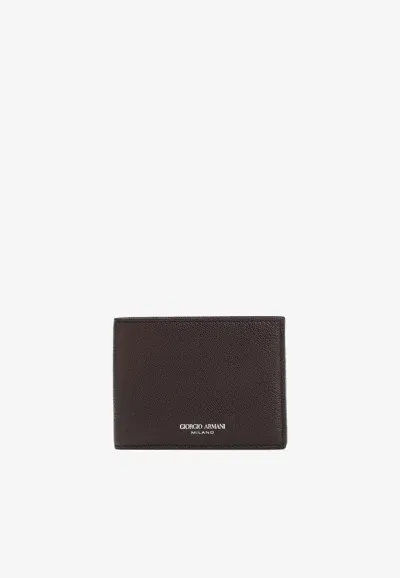 Giorgio Armani Bi-fold Wallet In Brown