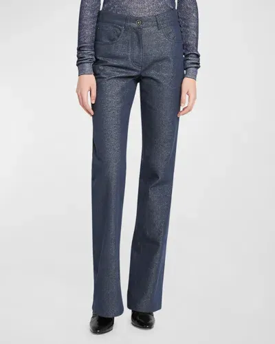 Giorgio Armani Bootleg Denim Jeans With Logo Embroidery