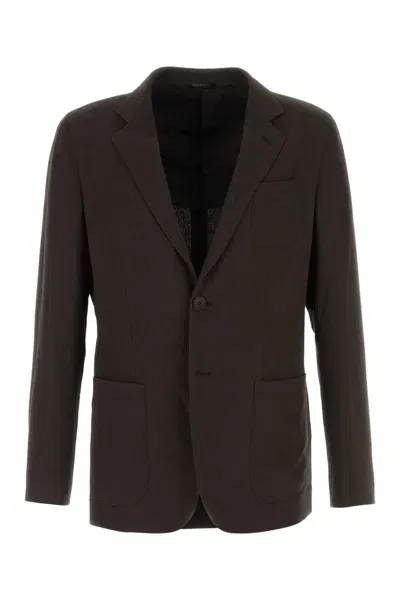 Giorgio Armani Brown Wool And Viscose Blazer