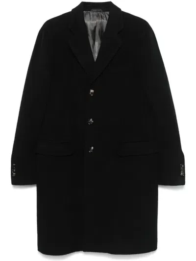 Giorgio Armani Brushed Coat In Schwarz