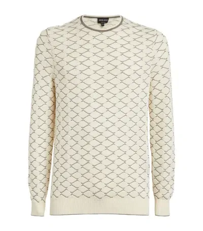 Giorgio Armani Cashmere-cotton Sweater In White