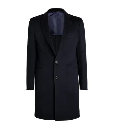 Giorgio Armani Cashmere Overcoat In Blue