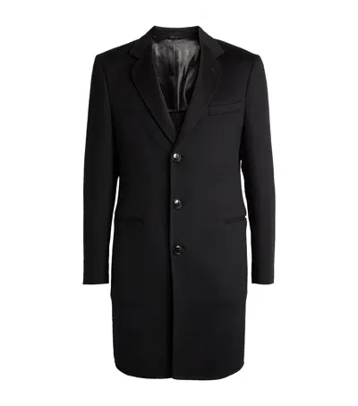 Giorgio Armani Cashmere Single-breasted Coat In Black