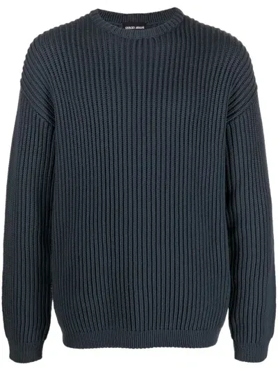 Giorgio Armani Chunky-knit Jumper In Blau