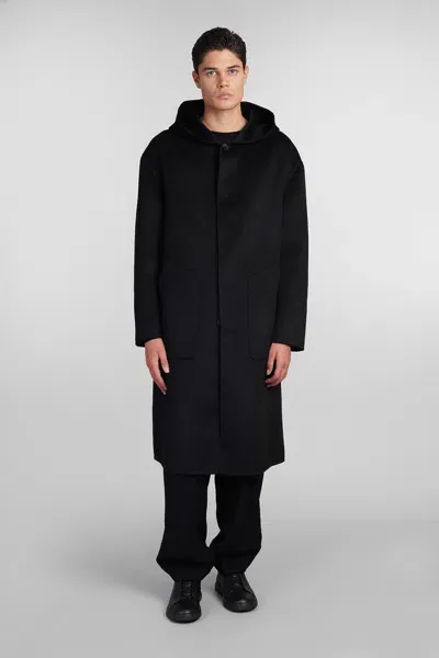 Giorgio Armani Coat In Black Cashmere