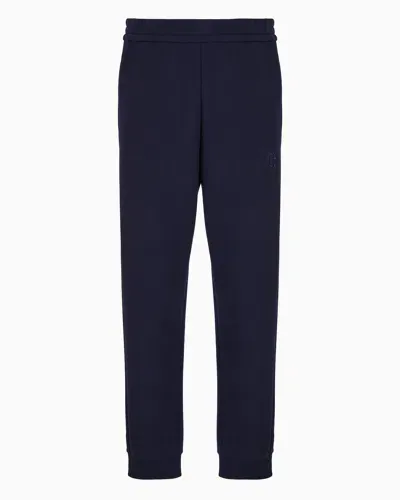 Giorgio Armani Cotton And Cashmere Joggers In Blue