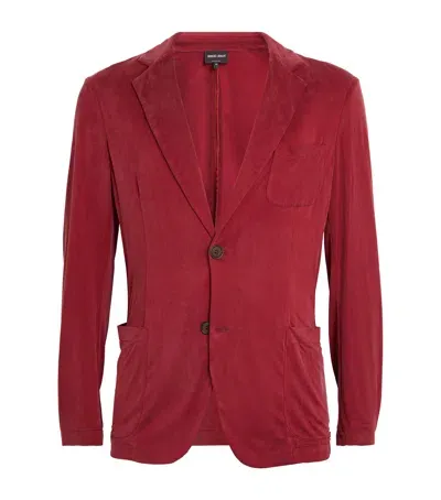 Giorgio Armani Cupro Blazer In Red