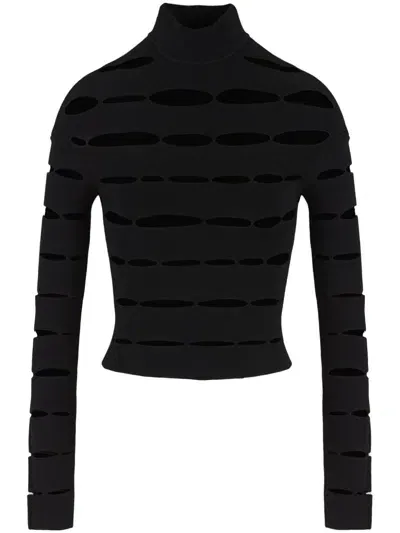 Giorgio Armani Cut-out Jumper In Black