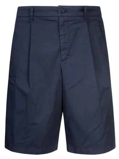 Giorgio Armani Elastic Waist Wide Leg Shorts In Navy