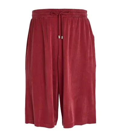 Giorgio Armani Elasticated-waist Bermuda Shorts In Red