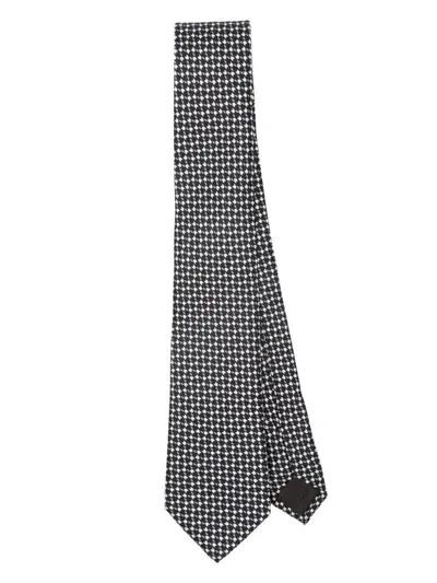 Giorgio Armani Geometric-pattern Print Tie In 黑色