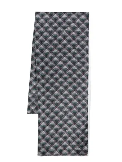 Giorgio Armani Geometric-pattern Scarf In Purple