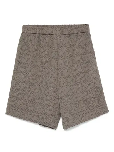 Giorgio Armani Interlock-monogram Bermuda Shorts In Grey