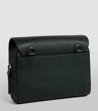 Giorgio Armani Leather Crossbody Bag In Green