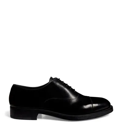 Giorgio Armani Leather Derby Shoes In Black