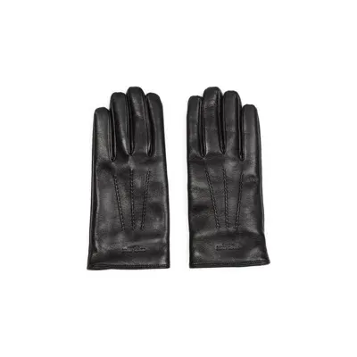 Giorgio Armani Leather Gloves In Black