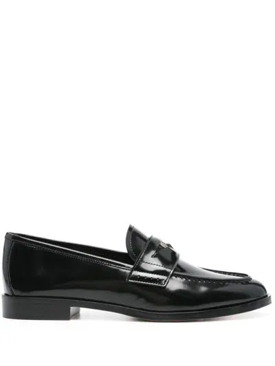 Giorgio Armani Leather Loafers In Black