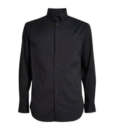 Giorgio Armani Linen Shirt In Dark Navy