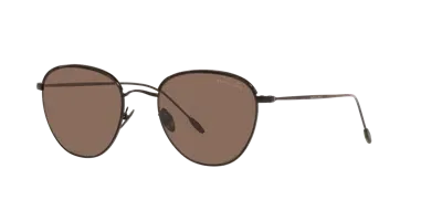 Giorgio Armani Round Frame Sunglasses In Brown