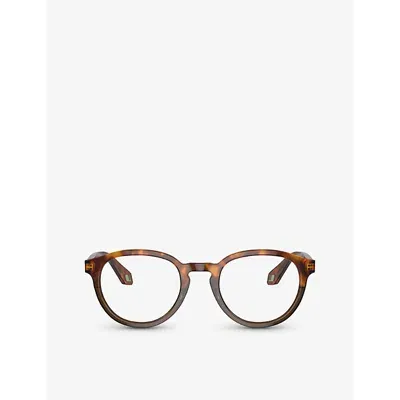 Giorgio Armani Womens Brown Ar7248 Round-frame Tortoiseshell Acetate Eyeglasses