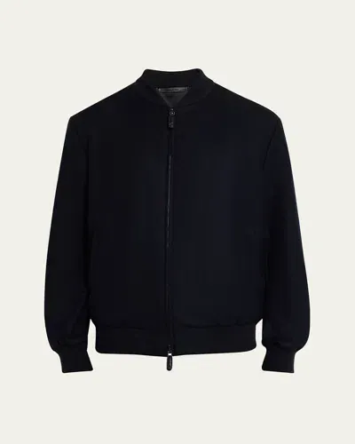 Giorgio Armani Men's Cashmere Bomber Jacket In Navy