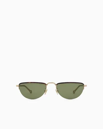 Giorgio Armani Men's Irregular-shaped Sunglasses In Gold