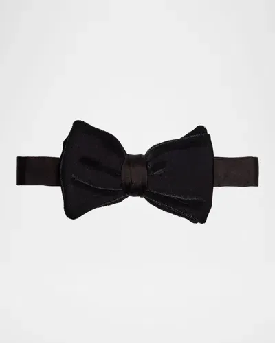 Giorgio Armani Men's Two-tone Silk Bow Tie In Black